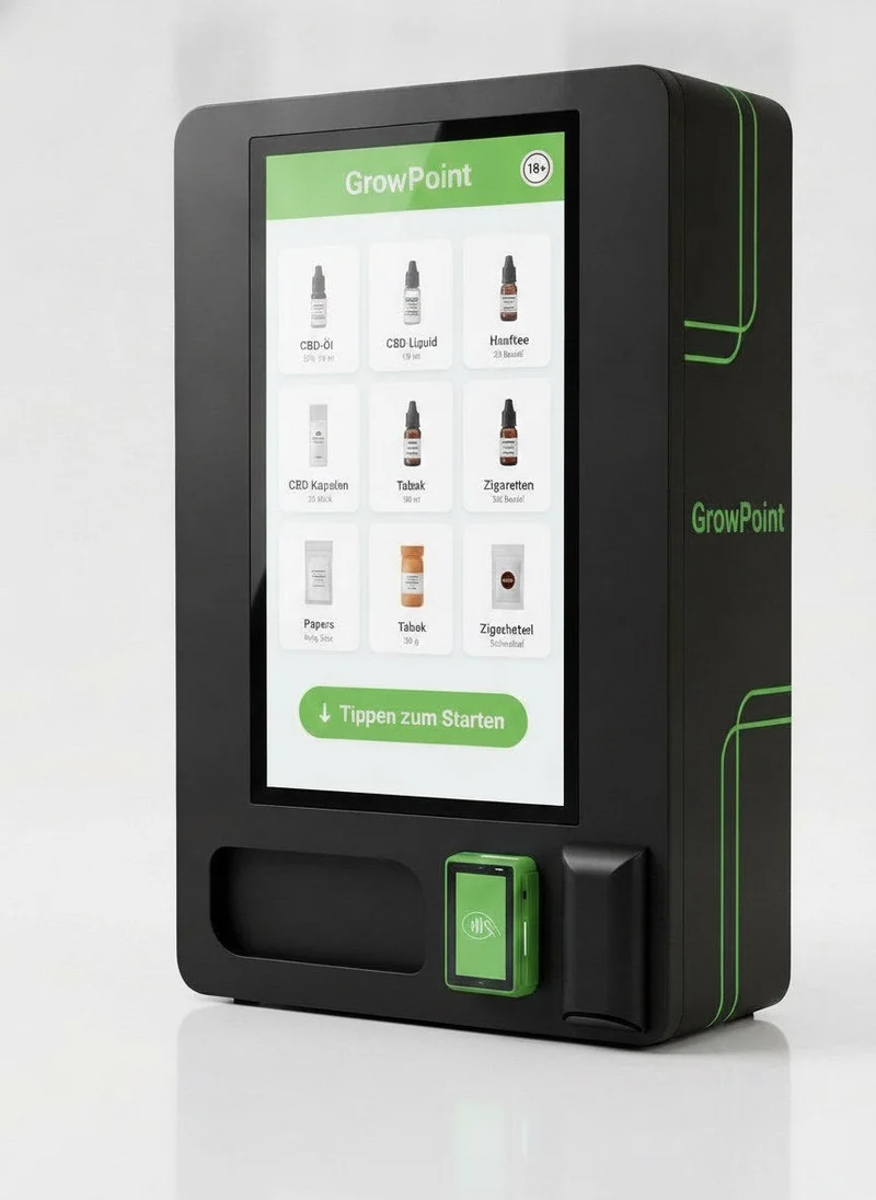 GrowPoint CBD- & Rauchwaren-Automat – 18+ Verkauf mit Altersverifikation