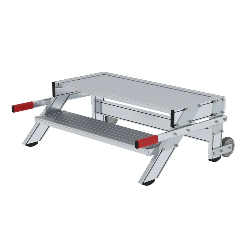 Arbeitspodest fahrbar aus Aluminium | Stufenbreite 1000 mm