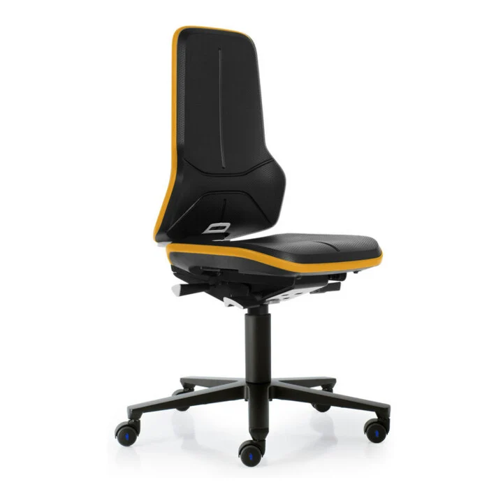 Arbeitsdrehstuhl ESD NEON 2 in orange von Bimos mit Rollen ohne Polster