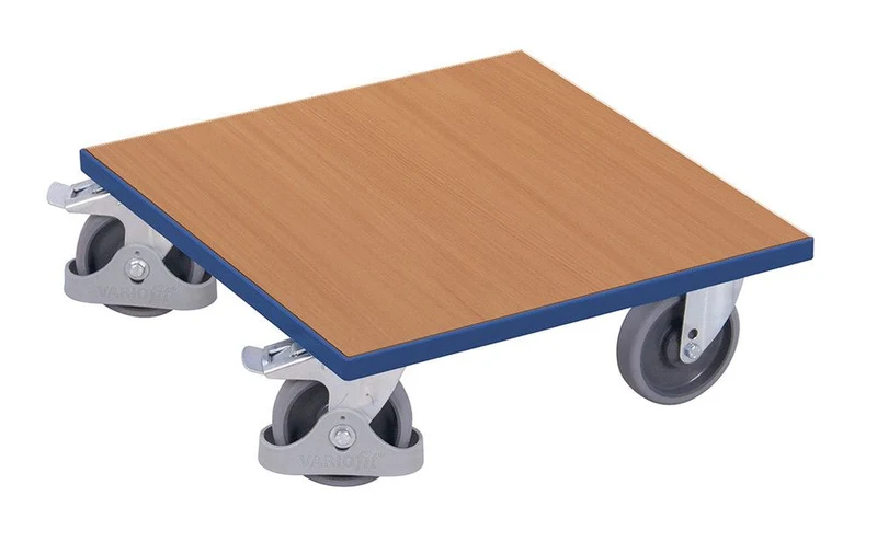 Transportroller 500x500 mm | Traglast 400 kg | robuster Möbelroller aus Stahl mit Holzboden