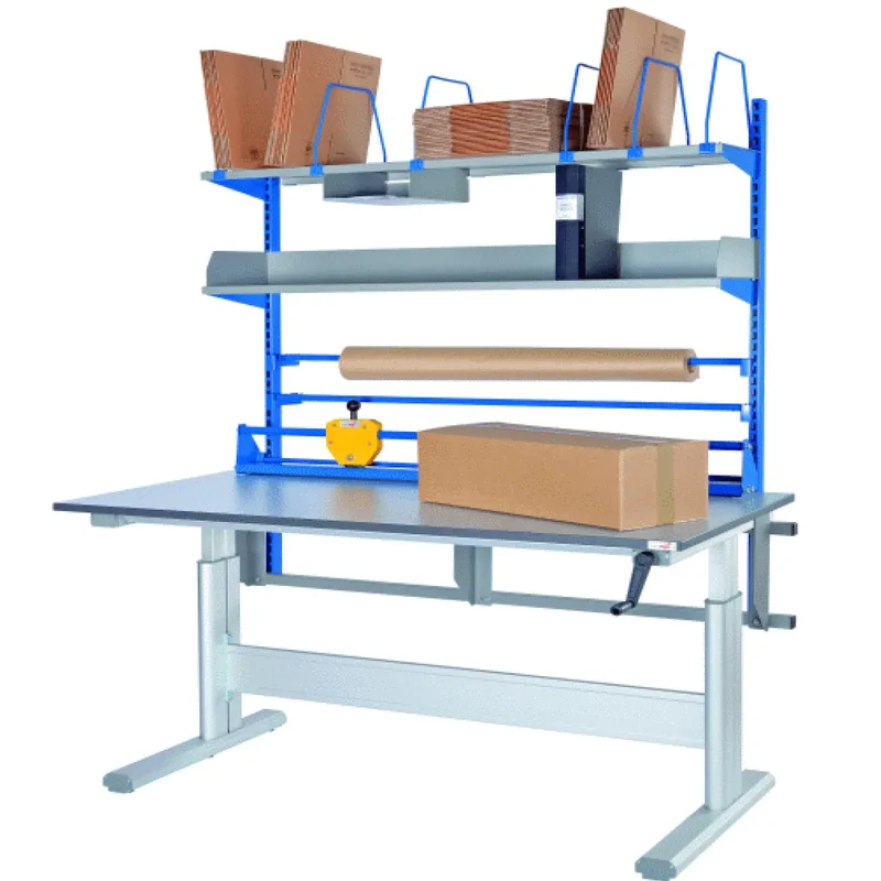 Packtisch Mega – Manuell höhenverstellbarer Packtisch für Versand & Lager | Traglast 100 kg