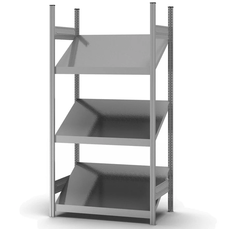 Schrägbodenregal Grundregal – verzinkt, H 2000 mm, B 1000/1300 mm
