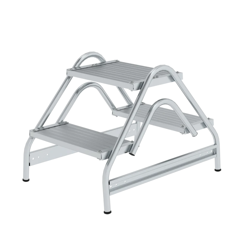 Arbeitspodest beidseitig begehbar Aluminium geriffelt