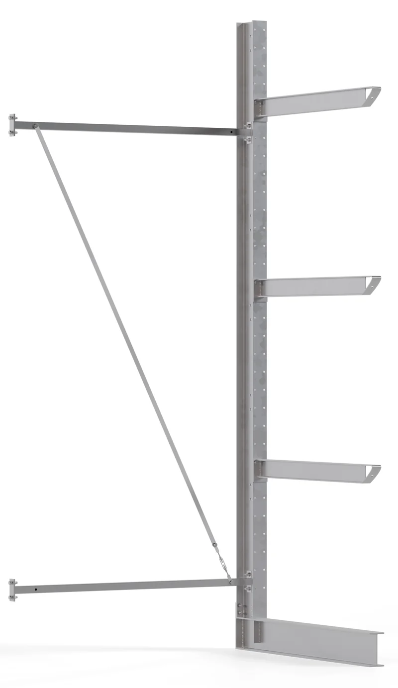 Kragarmregal Schwerlastregal Anbauregal Breite 1.500 mm einseitig feuerverzinkt