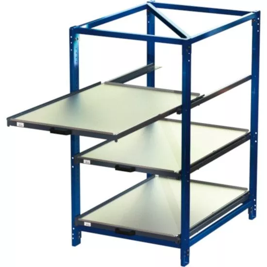 Kompaktes Auszugsregal mit einer Traglast von 200 kg