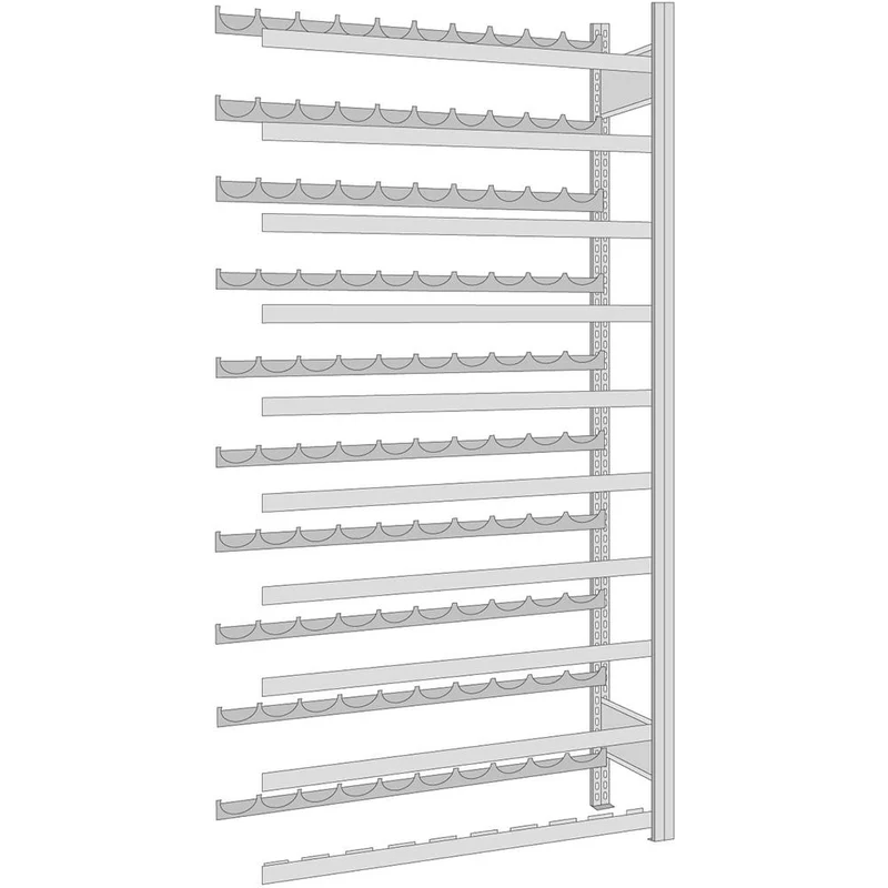 Flaschenregal Weinregal aus Metall Anbauregal 200x100x30 cm Fachlast 35 kg
