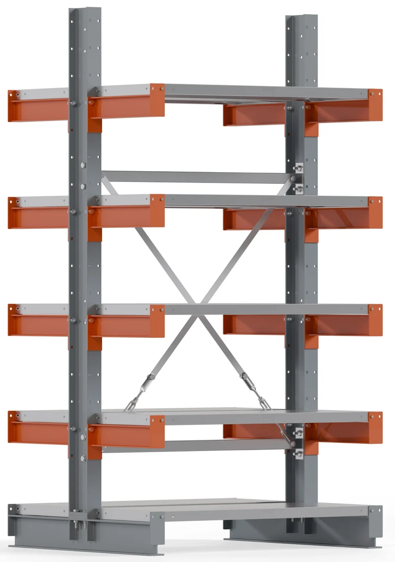 Kragarmregal Tragarmregal Grundfeld Breite 1000mm | doppelseitig nutzbar | Feldlast 3000 kg