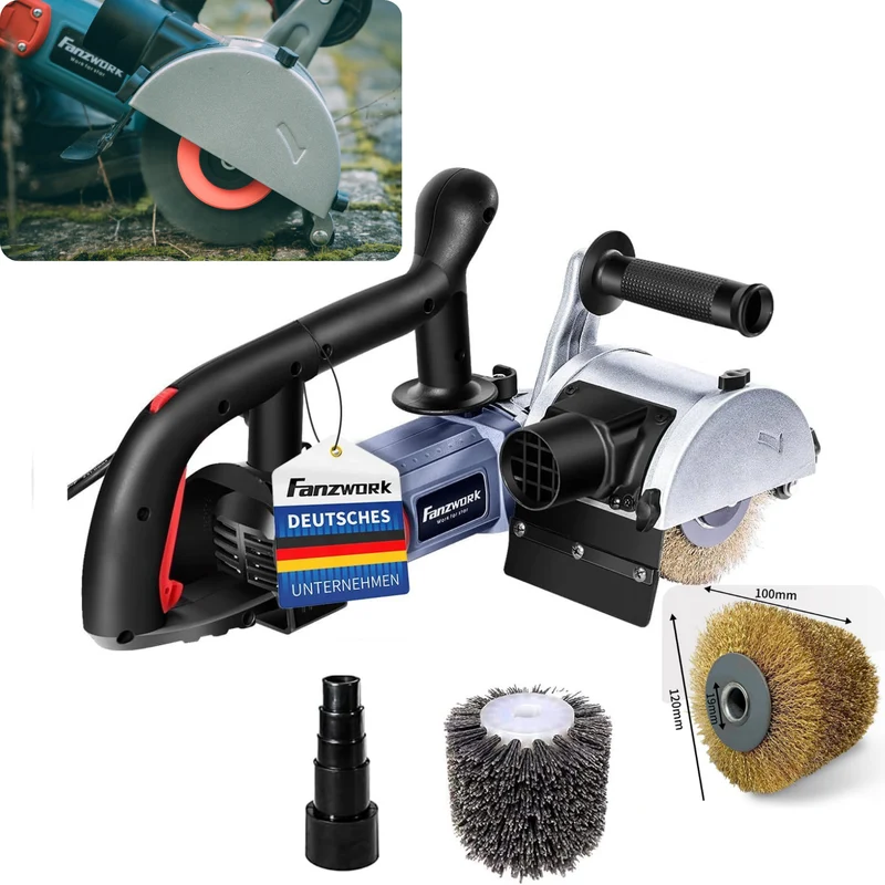 Gebraucht - 25N FANZWORK V2 1500 Watt Satiniermaschine mit Staubsaugung-Anschluss, Drehzahlregelung, Nylon & Messing Bürste FZ-7301B