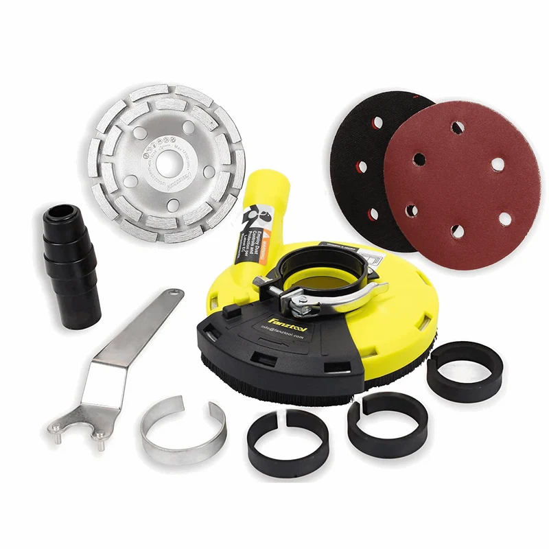 Neuwertig - #3 FANZTOOL Absaughaube mit 125 mm Topf und Schleifpapier klett