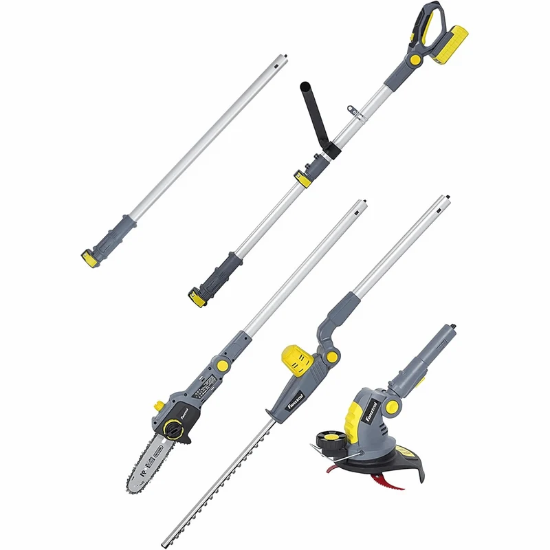 Neuwertig - FANZTOOL 20V Akku Heckenschere, Hochentaster, Rasentrimmer (3-in-1)