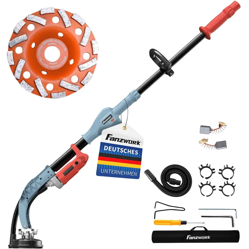 Gebraucht - FANZWORK Betonschleifer 1010W mit Teleskopstange bis 1,20 m Inklusive Diamantschleiftopf 125mm in Profiqualität
