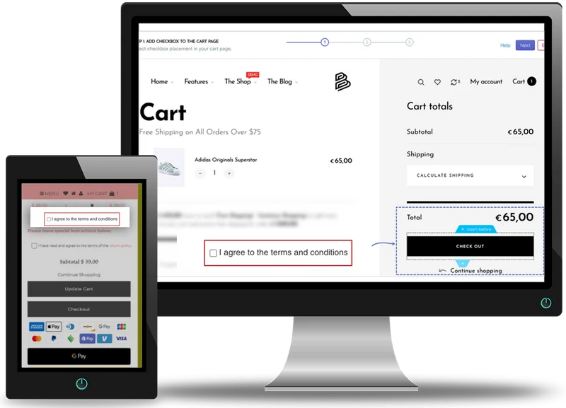 Show “I Agree with Terms & Conditions” Checkbox on Cart Page
