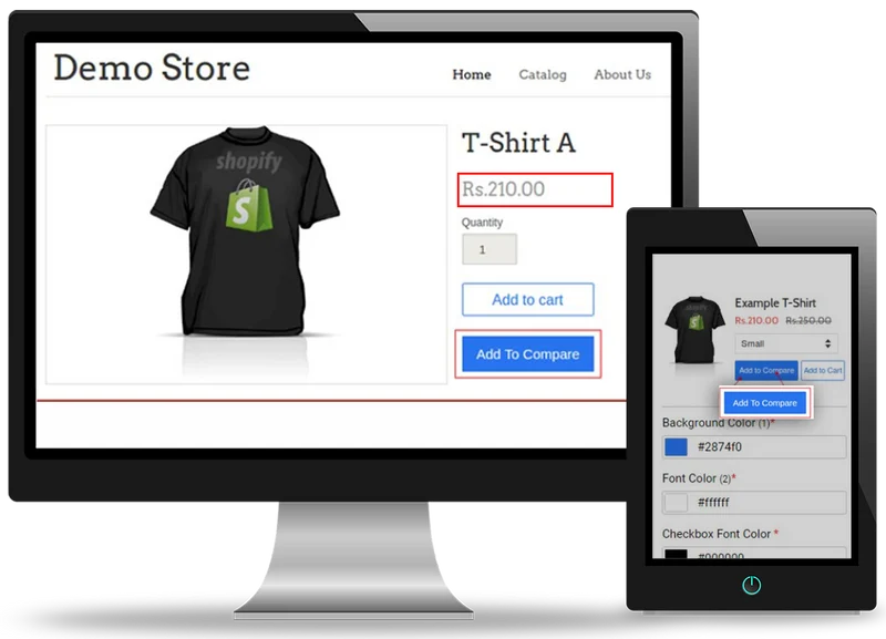 Product Price, Compare Price & % Off