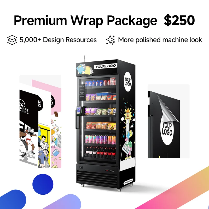 Premium Wrap Package（$250）Scenario-based branded wrap design with richer visual options and a large design library.Have questions after placing your order? Contact us at info@hahavendingstore.com.