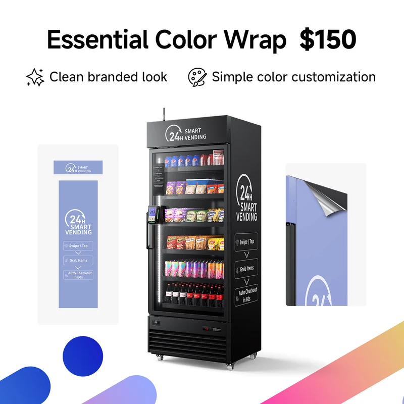 Essential Wrap Package（150$）A refined customizable wrap package focused on color customization, simple text editing, and guided online design.Have questions after placing your order? Contact us at info@hahavendingstore.com.