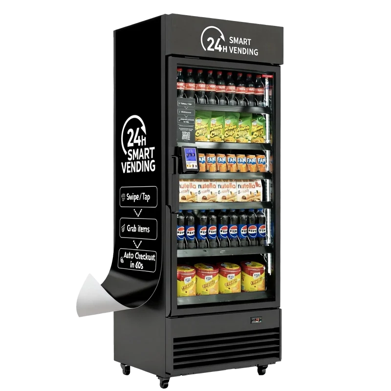 Adhesive Wrap-Please note your wrap model and customization details at checkout. Send reference designs to info@hahavendingstore.com (click the email in the header or footer). We will confirm with you before production.