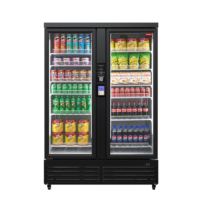 HAHA AI Vending Ultra 1200 | POS/NFC - Self-Service Double Door Refrigerated with 756 bottles space-jp