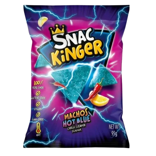 SnacKinger - Nachos Hot Blue 95g - Chili Lemon Flavour