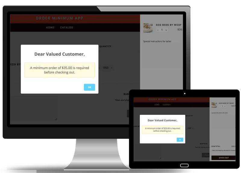 Minimum Order Amount To Checkout
