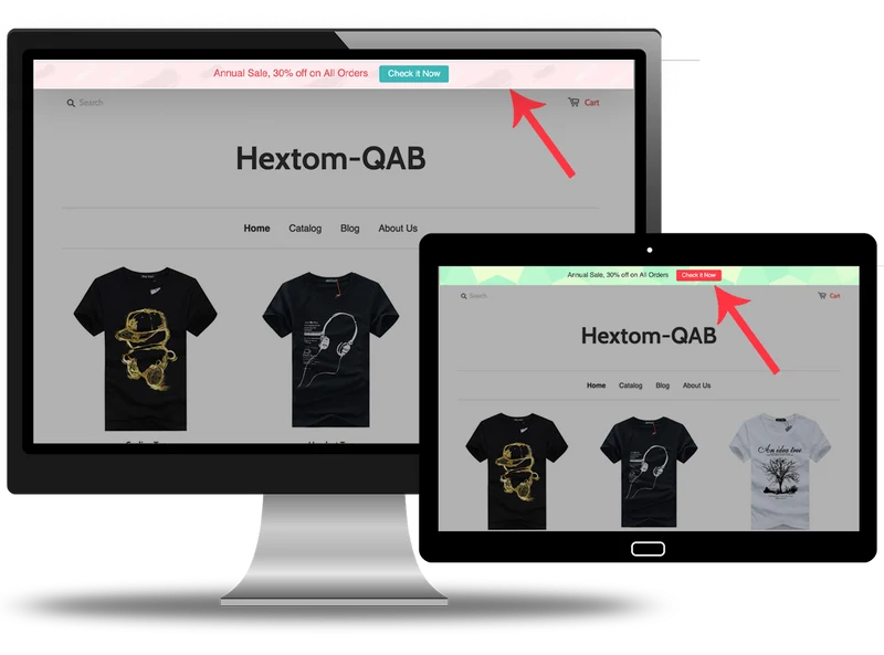 Customizable Promotion Top Bar