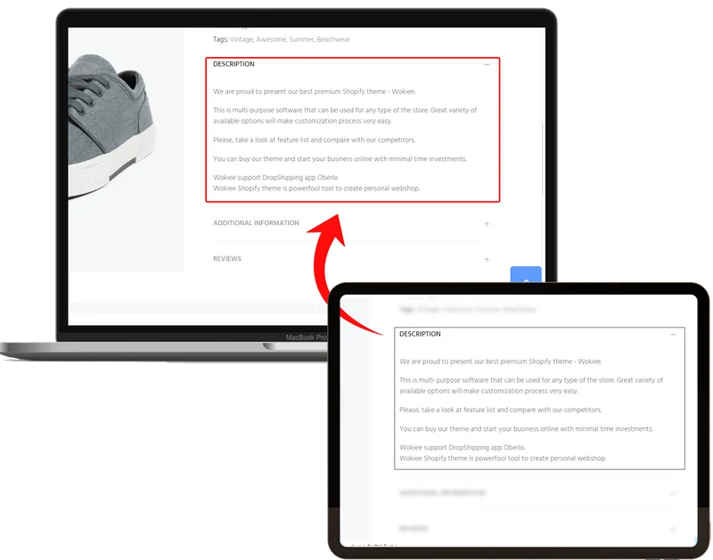 Add Toggle for Product Description in Shopify