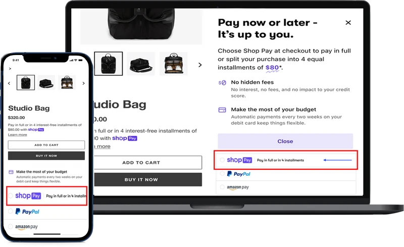 Add Shop Pay Installments Text Banner