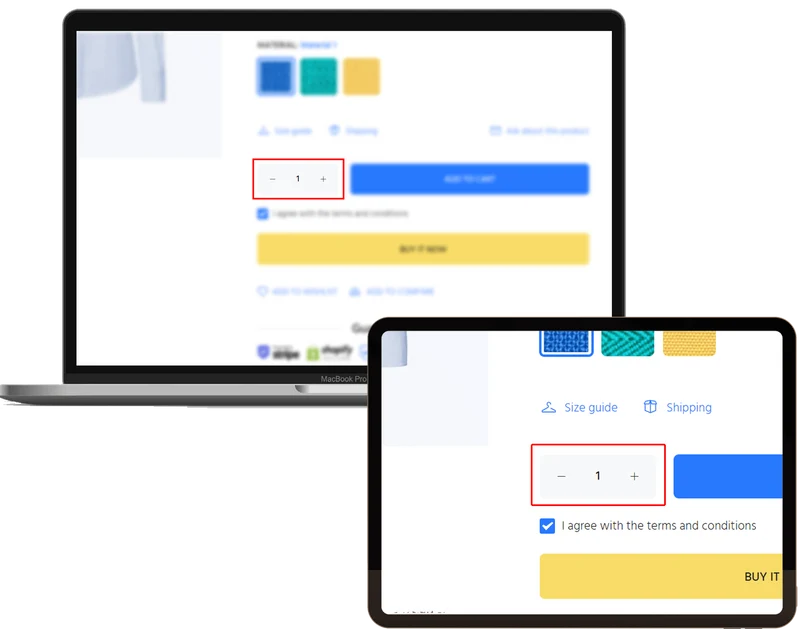 Add Quantity Selector Plus/Minus Buttons