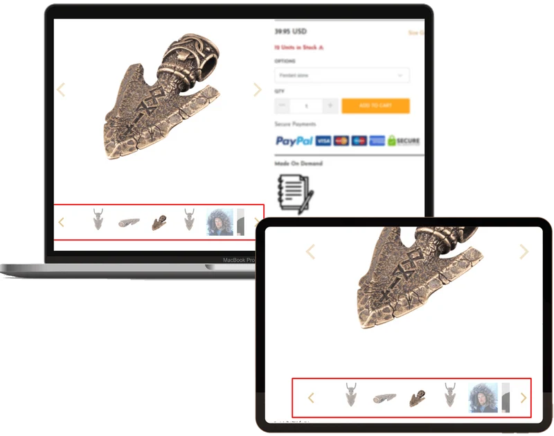 Add Product Carousel Slider with Thumbnails